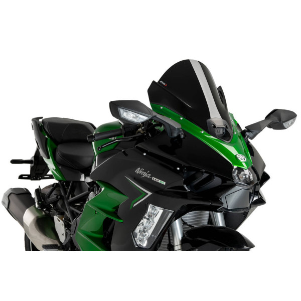 Puig Puig z-racing screen | black (opaque) | kawasaki ninja h2 sx/h2 sx se 2023>current